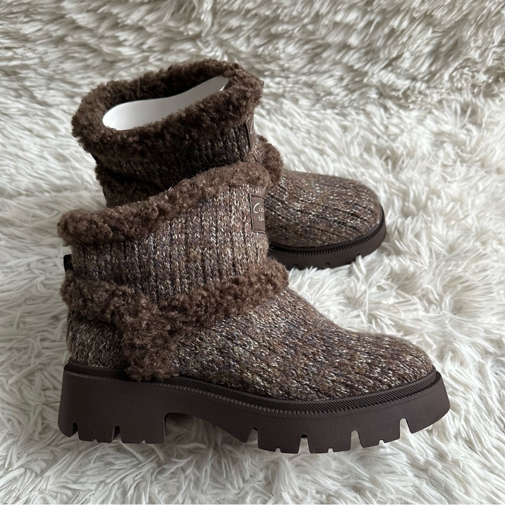 Circus NY By Sam Edelman Clare Faux Fur Lined Bootie Brown New In Box Size 8 - Picture 1 of 10